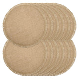 Round  Placemats Set of 12 Jute Rustic Place Mats for Dining Tables Heat Resistant Natural Farmhouse Table Mats Decor for Thanksgiving (Tassel)