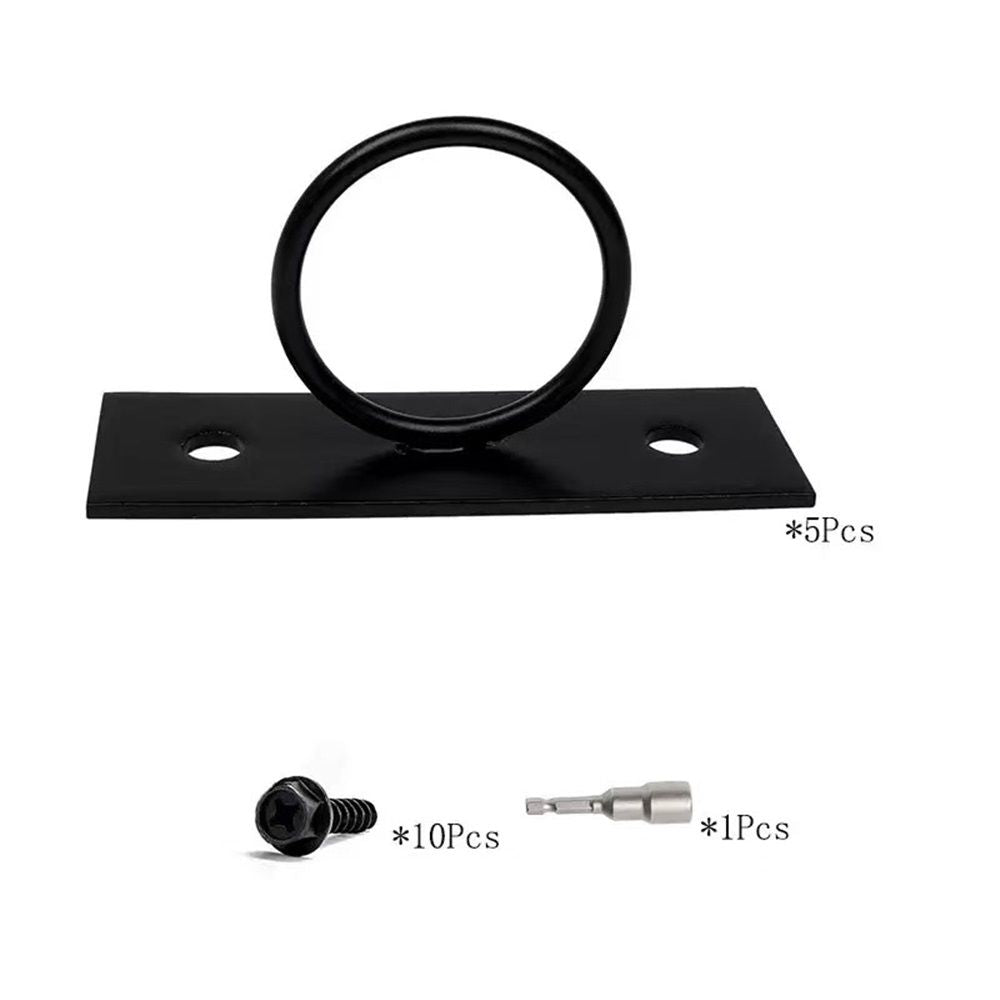 5PCS Rope Fence Bracket Holders, Ring Rope Support Battle Rope Anchor Decorative Rope Holder for Rope Fences, Stair Railings, Wall Hooks, Ceiling Hooks