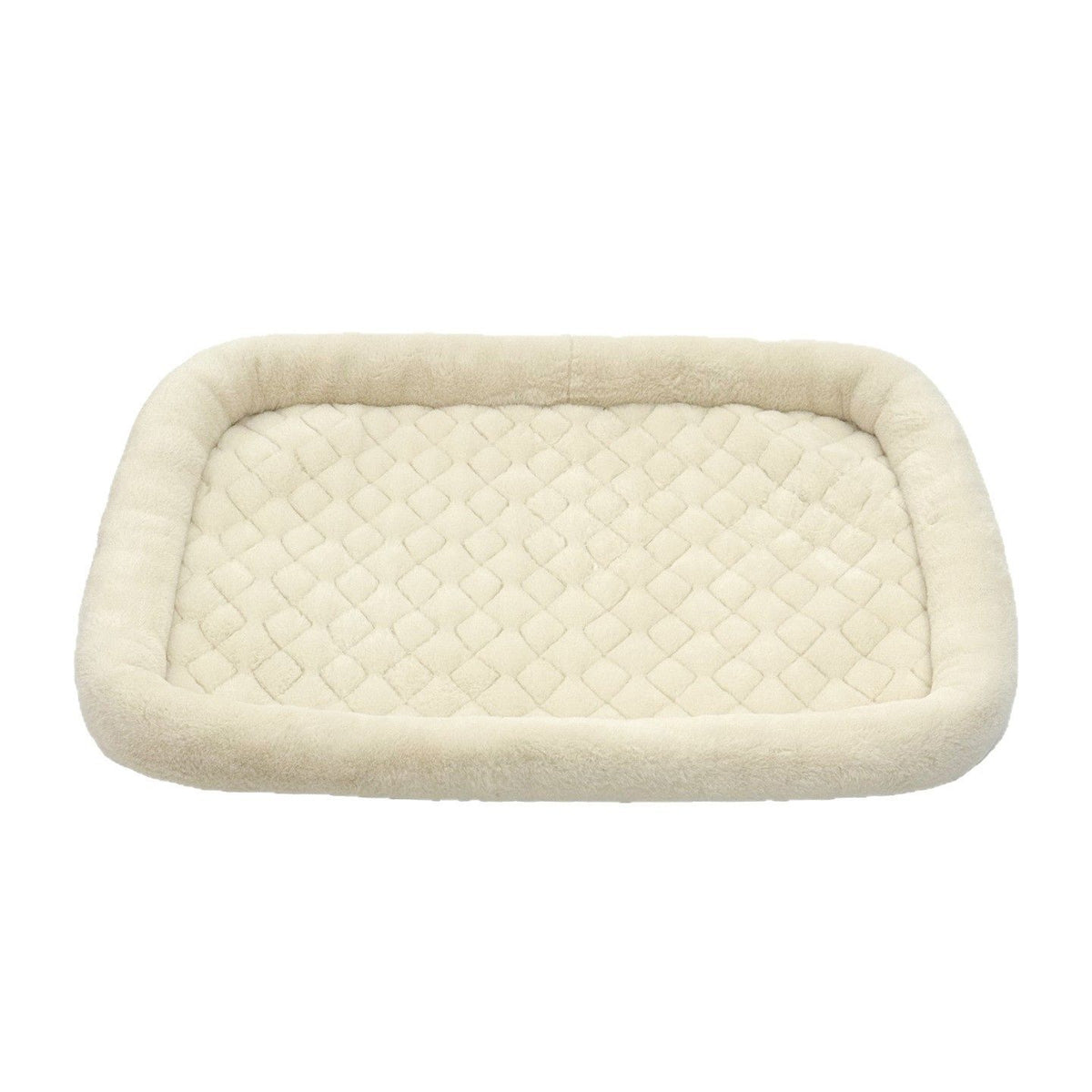 Pet Bed with Cushioning for Comfort in Crate Pet Products Machine Washable  Pet Bed,  winter warm cat bed（Rice white small size 35 * 40CM）