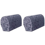 Arm Rest Covers Set, Pack of 2Stretch Armchair Arm Covers Soft Polyester Arm Caps Non Slip Furniture Protector for Chair, Sofa, Couch (Grey)