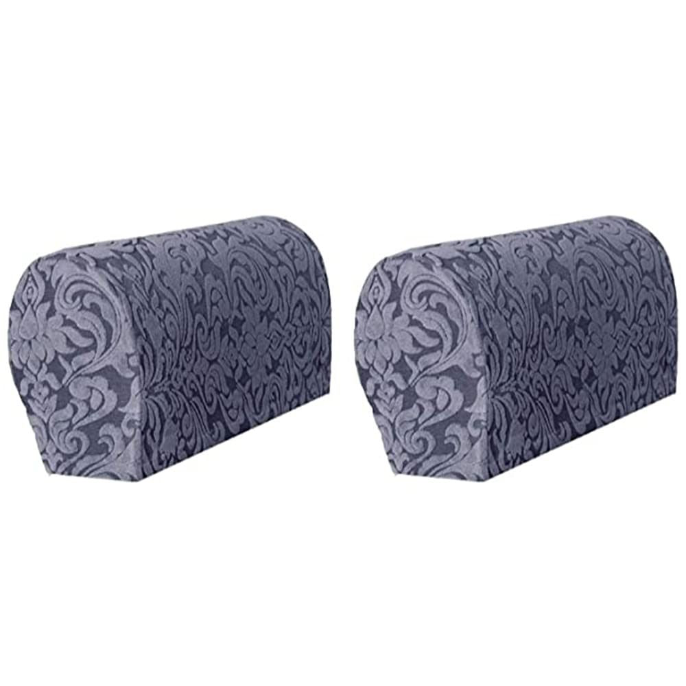 Arm Rest Covers Set, Pack of 2Stretch Armchair Arm Covers Soft Polyester Arm Caps Non Slip Furniture Protector for Chair, Sofa, Couch (Grey)