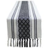 Boho Woven Table Runners Farmhouse Style with Tassels - Elegant Striped Table Decor for Dining Room, Wedding, Holiday, Party (Classic Black, 34*120cm)