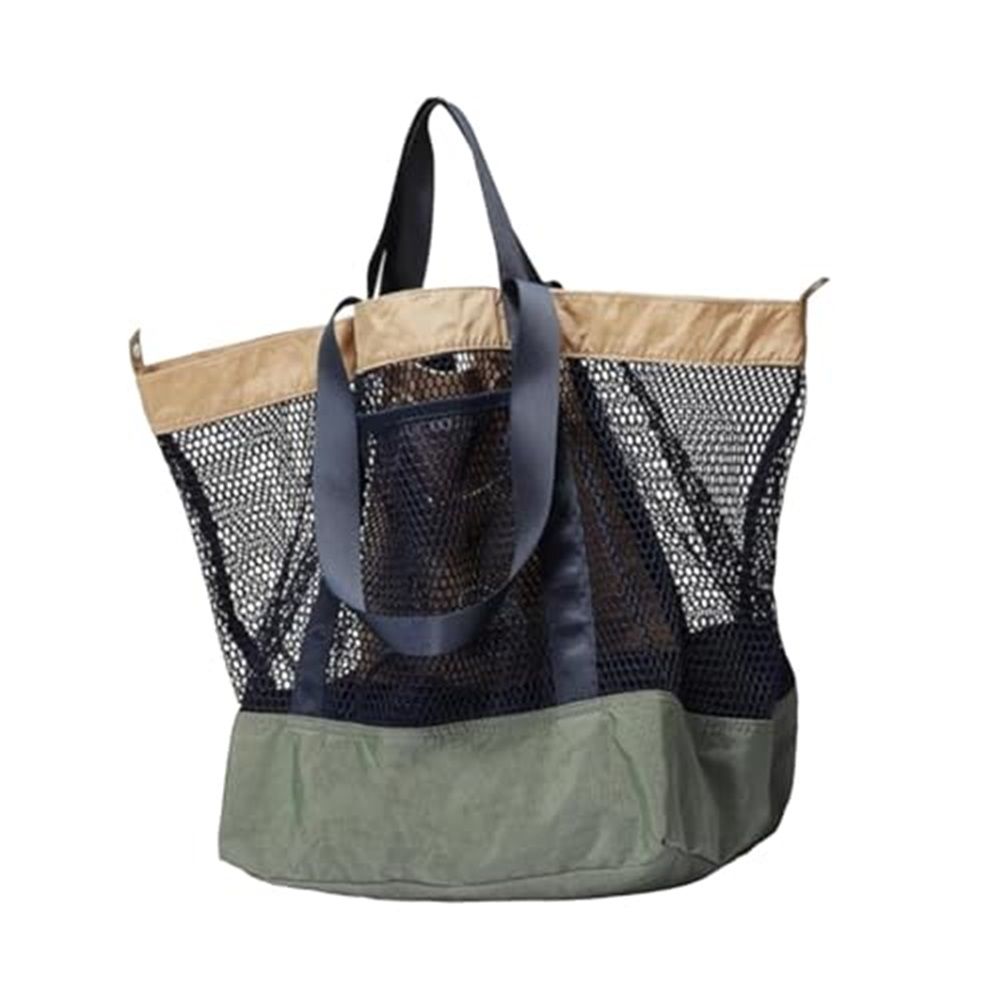 Large Mesh Beach Bag, Vacation, Pool, Shopping, & Travel Tote - Foldable w/Storage Pockets for Women, Men & Families