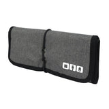 Electronic Organizer Cord Pouch, Travel Cable Charger Phone Accessories Bag Organizer Roll up Tech Carrying Case for USB Cables Memory Cards Earphone Flash Hard Drive – gray（oniy bag）
