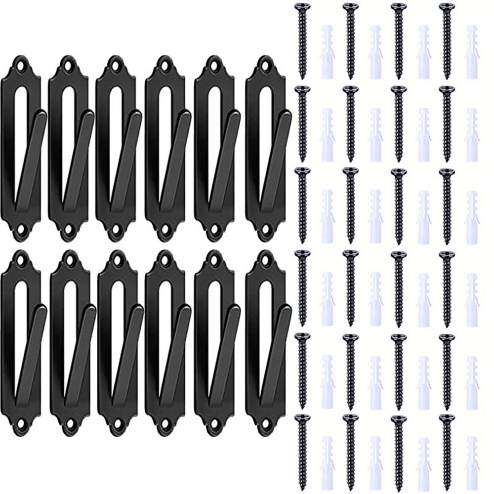 12 Pack Mount Skull Hanger Deer Skull Hangers Euro Wall Mount Bracket Hook Complete with Simple Easy Installation Kits for Indoor Outdoor Small Game Animals Mule (Black)
