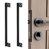 2 pack L-Shaped Door Latch Guard Plates 11", Latch Protector Black, Outswing Door Security, Dead Bolt Cover Shield(11 in. - 2pack)