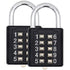 2 pack 10 Digit Push Button Combination Padlock, 5 Digit Locking Mechanism, Easy to Read Numbers - Resettable and Cut Proof Combo Code(2 Black)