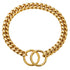 Chain Dog Collar 10mm  Link Collar Chains Stainless Steel Metal Slip Collar Gold Pet Necklace for Medium Dogs(14in/35.5cm)golden