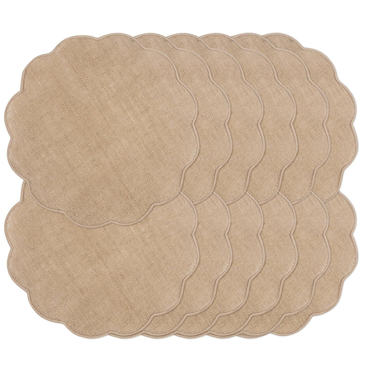 Round  Placemats Set of 12 Jute Rustic Place Mats for Dining Table Heat Resistant Natural Farmhouse Table Mats Decor (Wave Rim)