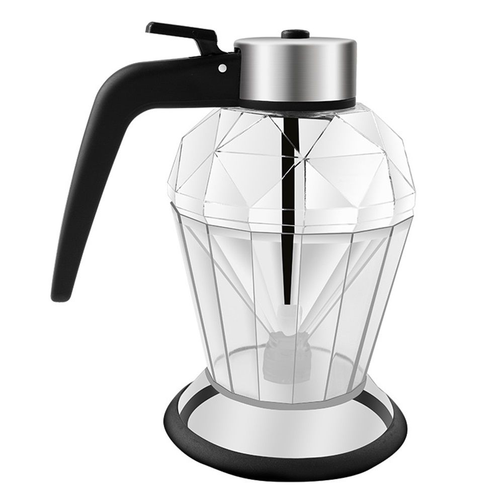Honey Dispenser with Stand - Clear Glass Jar with No-Drip Dipper & Flip Top Lid | Leak-Proof Kitchen Dispenser for Maple Syrup, Cooking Oil, Seasonings (200ml)