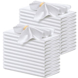 24 Pcs Silky White Satin Napkins 17 x 17 Inches, Square Smooth Wedding Dinner Napkins Satin Cloth Napkins Table Napkins for Banquet Party Restaurant Decor