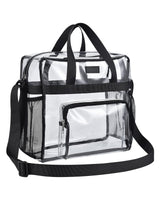Clear bag for Stadium Events, Women's Top-Handle Bags for Concert Festival Work Large capacity transparent bag for carrying（black）