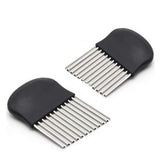 Large Crinkle Cutter - French Fry Slicer - Potato Knife Cutter Fruit Vegetable Wavy Chopper - Knife Stainless Steel Blade Cutting Tool (2Pack)