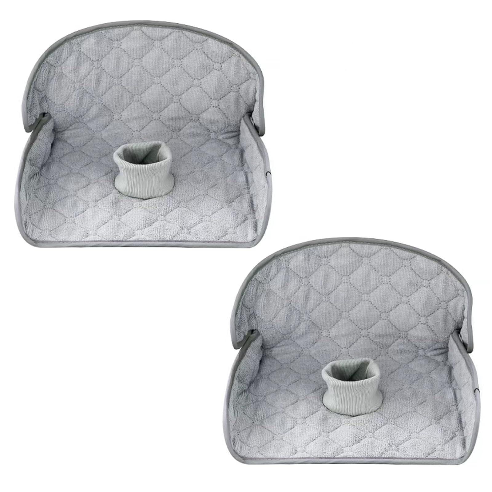 2-piece car seat protection cover, waterproof foot pad car seat cushion, soft anti slip car seat cover for children, baby car seat protector （Grey）