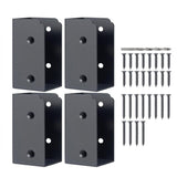 Stainless Steel 2" x 4" (Actually 1 ½" x 3 ½") Deck Railing Connector, for Deck Railing, Handrail, Barn and Beam end Connection Installation (4pc-Black)