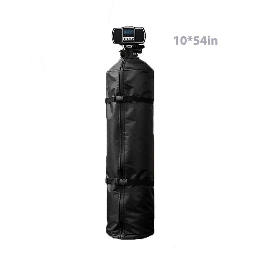 Water Softener Cover Outdoor, 3 Layers Insulation Water Softener Tank Jacket, Heavy Duty Outdoor Insulated Water Softener Tank Cover, Water Softener Covers for Outside Units, 10''D x 54''H- Black