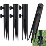 4 Pcs Steel Torch Stakes,Garden Stakes for Outdoor Lights,Metal Ground Spike Replacement Stakes for Solar Lights & Live Flame Torches,Outdoor Torch Stand Stake for Flagpoles, Fishing Rods