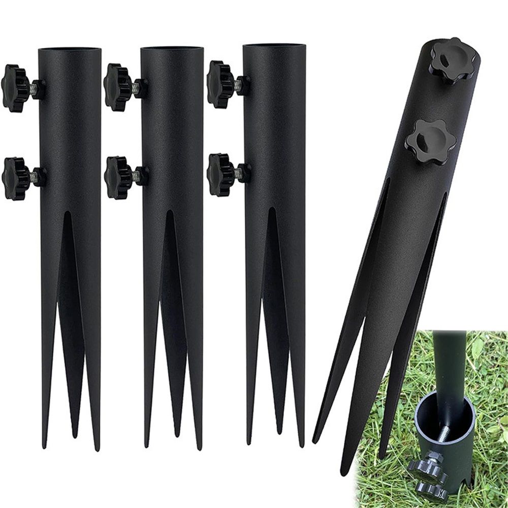 4 Pcs Steel Torch Stakes,Garden Stakes for Outdoor Lights,Metal Ground Spike Replacement Stakes for Solar Lights & Live Flame Torches,Outdoor Torch Stand Stake for Flagpoles, Fishing Rods