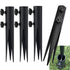 4 Pcs Steel Torch Stakes,Garden Stakes for Outdoor Lights,Metal Ground Spike Replacement Stakes for Solar Lights & Live Flame Torches,Outdoor Torch Stand Stake for Flagpoles, Fishing Rods