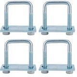 4 Pack Leaf Spring Clamp Kit,12*40*80mm Leaf Spring Clamps for Truck, Locks Springs Square U-Bolt for Trailer- Fits Leaf Springs, Galvanized Steel Clamp Set, Secure Fit for Truck, Boat and Trailers