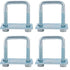 4 Pack Leaf Spring Clamp Kit,12*40*80mm Leaf Spring Clamps for Truck, Locks Springs Square U-Bolt for Trailer- Fits Leaf Springs, Galvanized Steel Clamp Set, Secure Fit for Truck, Boat and Trailers