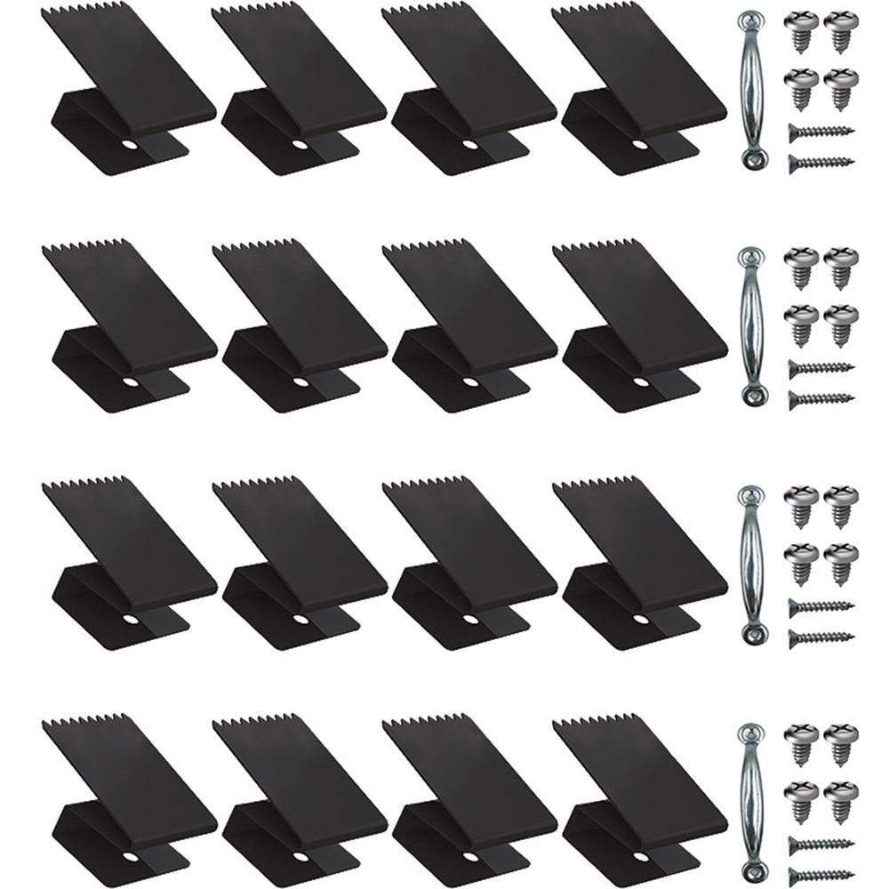 Hurricane Window Board-Up Clips Universal and Reusable Hurricane Storm Plywood Clips for Windows with Door Handles and Screws 1/2 inch 16 Pack (1/2")