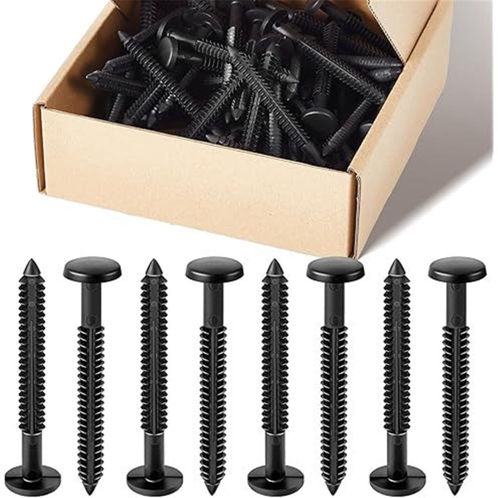 60 Pcs 3 Inch Vinyl Shutter Fastener Window Panel Peg Lok Pin Pegs Screws Shutter Spikes Anchor (Black)