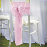 25 Pcs Organza Chair Sashes for Wedding Banquet Party Decoration Chair Bows Ties Chair Cover Bands Event Supplies - Light Pink
