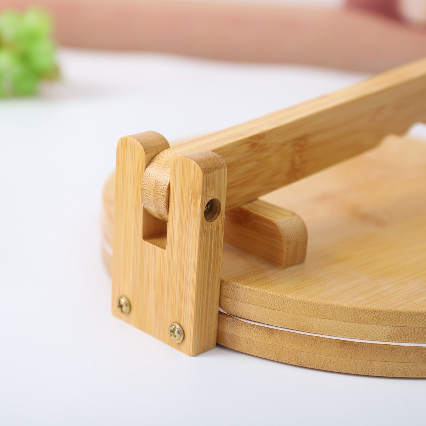 Tortilla Press  Bamboo Tortilla Maker  Mexican Tortillera Presser Homemade Tortillas  Dough Press  Wooden Corn Tortilla Maker Quesadilla Maker Rotatable Roti Maker with Parchment Paper & Dough
