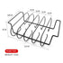 Large Non-Stick Rib Rack - Porcelain Coated Steel Roasting Stand – Holds 5 Full Rib Racks for Grilling & Barbecuing - Perfect BBQ Accessories for Smoker & Grill - Convenient Design, Black