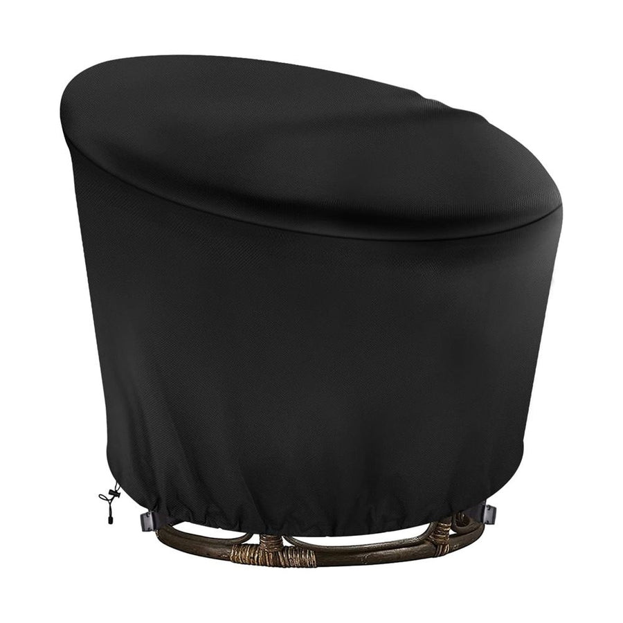 Chair Cover,Waterproof Egg Chair Cover with Zipper for Wicker Oversized Papasan Chair/Bowl Chair, Black- 47*35*18 inch