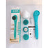 Electric Body Brush Back Scrubber Silicone Body Scrubber Two-Way Rotating Brush Head for Deep Cleaning, Exfoliation, 4 Attachments Long Handle IPX6 Rechargeable Shower Brush (Blue)