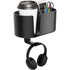 4 in 1 Desk Cup Holder - Clamp on Under Desk Headphone Hanger - Rotating Headphone Holder Detachable Pen Cup Holder Desktop Storage for Cup, Phone and Pen(Black)