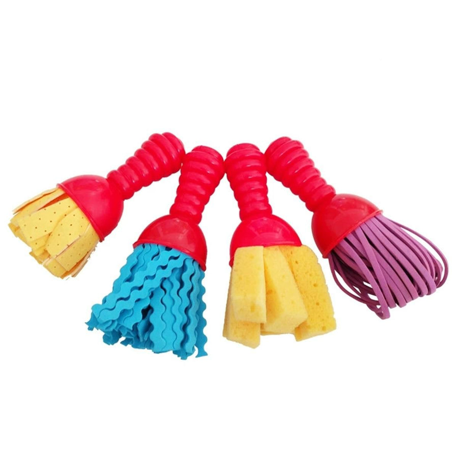 2 Set extured Art Tools - Set of 4 - Jumbo Paint Brushes for Toddlers and Kids  - DIY Patterns and Effects, Plastic, Multicolor