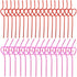 40 Pieces Valentines Plastic Straws Heart Shaped Drinking Straws Decorative Heart Straws for Valentine&