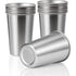 Stainless Steel Kids Cups 7 oz - Stainless Steel Small Children Cups for Home & Outdoor Activities, BPA Free Unbreakable Premium Stackable Metal Drinking Glasses (12-Pack)