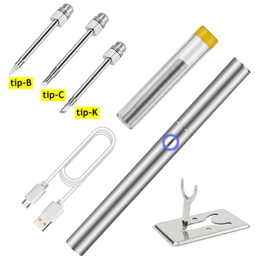 Cordless Soldering Iron Kit,1100mAh USB Wireless Electric Soldering Gun Pen, Portable and Rechargeable for Home Appliance Repair, Electronic Components, DIY