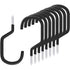 8 Pack Bike Hanger Storage Hook Rack, Rubber Coated Heavy Duty Large Screw in Ceiling Hooks for Garage Wall and Ceiling Bicycle Storage, Utility Tool Hanger (Black)