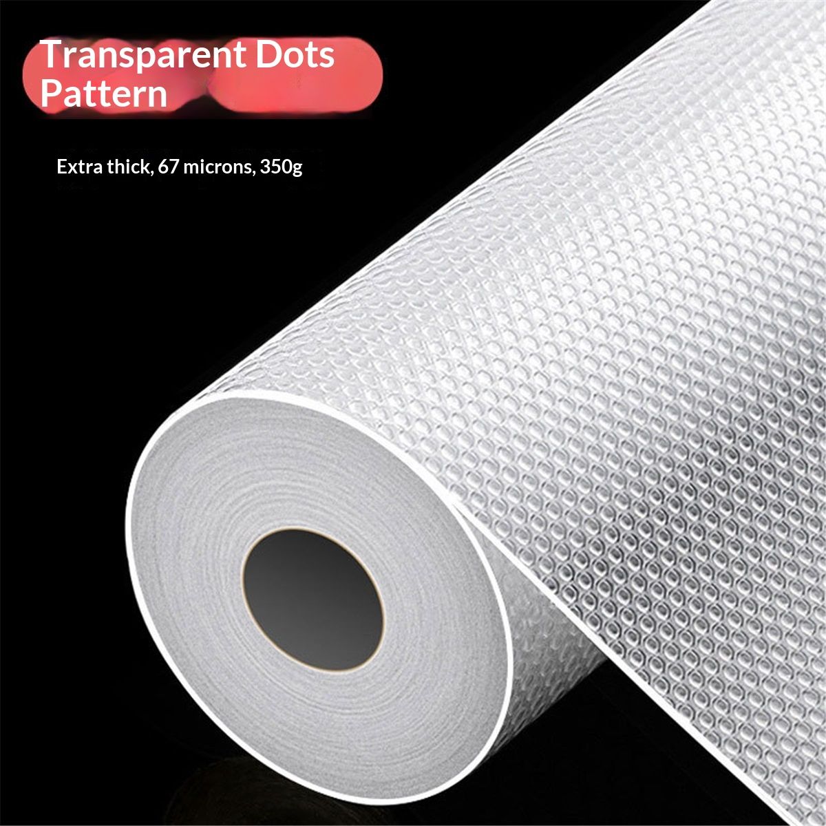 Shelf Liners, 12 in*32.8 ft  Kitchen Drawer Mats, Non-Adhesive EVA Cupboard Protector, Cabinet Lining, Refrigerator Liner (Clear Dot)