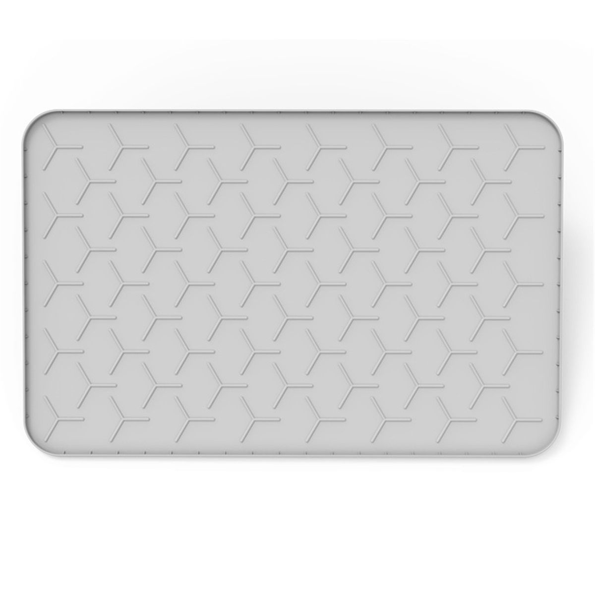 Cat Litter Box Mat, Large 34" X 22" Litter Trapping Mat for Cats, Waterproof Silicone Pad for Floor, Gray