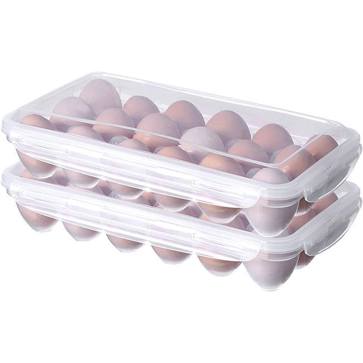 2 Pack Covered Egg Holders For Refrigerator, Plastic Storage Container/ Deviled Egg Tray Carrier with Lid Fits (Can hold 36 eggs)
Only tray