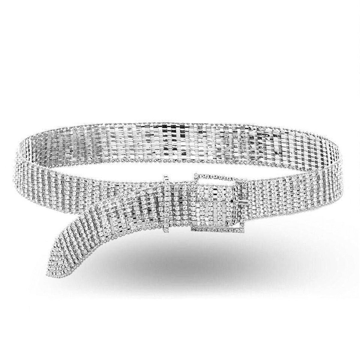Women Waist Belt with Shiny Rhinestone Crystal Sashes Chain Wedding Belt Bling Bridesmaid Crystal  Shiny Wide Waist Ladies Belt