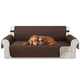 Reversible Quilted Sofa Cover, Water Resistant Slipcover Furniture Protector, Washable Couch Cover with Non Slip Foam and Elastic Straps for Kids, Dogs, Pets 170*166cm