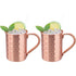 Copper  Copper Mug  Copper Interior Ideal for Health Benefits - Hand Hammered Finish - Authentic and Strong Riveited Handle - Holds 12.3oz 2pcs