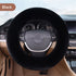 Fluffy Wool Sheepskin Fuzzy Black Car Steering Wheel Cover for Universal Auto Steering Wheel 15inch, Anti-Slip, Soft Plush, Comforting and Luxurious, Soft Texture (Black)