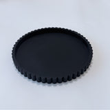 Decorative Tray for Coffee Table, Living Room, Side Table, 12" Black Round silicone Home Decor Serving Trays for Accent Table, Console Table