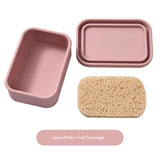 2pcs Proof Silicone Travel Soap Case with Draining Tray - Bar Soap Holder for Travel, Gym & Camping - Mess-Free Portable Soap Container for Carry-on Bags