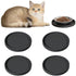 Cat Food Mat, Set of 4 Nonslip Waterproof Feeding Bowl Silicone Mats with Raised Edges for Food Water Prevent Spills, Round Eating Plates Tray for Dog Cat Puppy Kitten, 7&