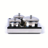 3 Pieces Nail Art Equipment Cup Bowls Stainless Steel Acrylic Liquid Powder Cup Stainless Steel Nail Powder Holder Container with Lids for Nail Art Tools