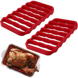 Good Silicone Roasting Racks, 2-Pack,Red, Silicone Roasting Racks Non Stick Easy-Clean Cooling Rack